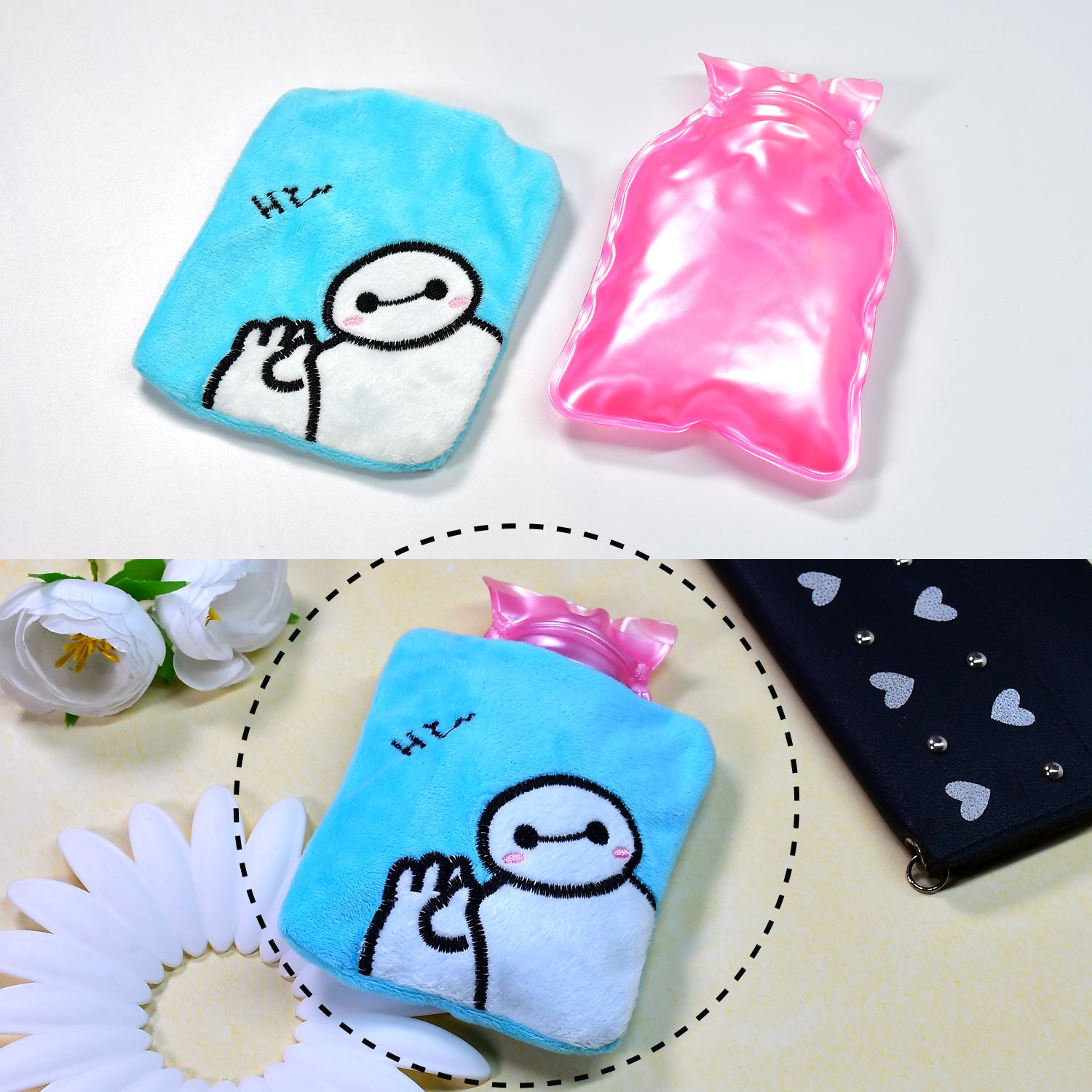 6525 Blue Baymax Small Hot Water Bag With Cover For Pain Relief Neck Shoulder Pain And Hand Feet Warmer Menstrual Cramps. 6525 Blue Baymax Small Hot Water Bag With Cover For Pain Relief Neck Shoulder Pain And Hand Feet Warmer Menstrual Cramps.
